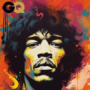 Jimi Hendrix GQ wall art, preppy art print, trendy wall art, retro elements, cit